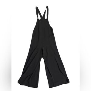 NWT lola grace Airflow Textured Overalls Jumpsuit Black Size Medium *NH